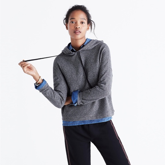 Madewell Short Hoodie Heathered Grey Size Medium - Picture 2 of 7